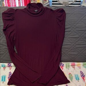 INC International Concepts Women's Burgundy Long Sleeve Top